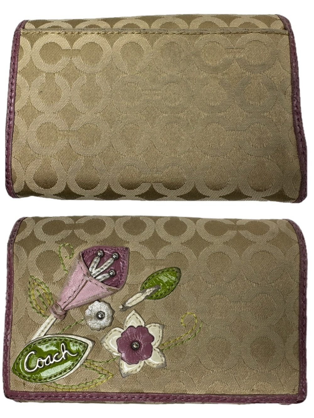 Coach Japanese Exclusive Y2K Op Art Signature Floral Calla Lilly Wallet
